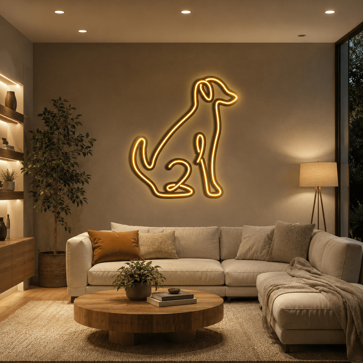 A Dog Is Sitting In LED Neon Sign - Shineneon
