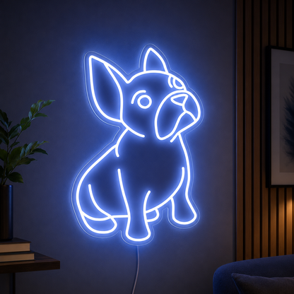 A Dog Laying On The LED Neon Sign - 01 Original Product Image