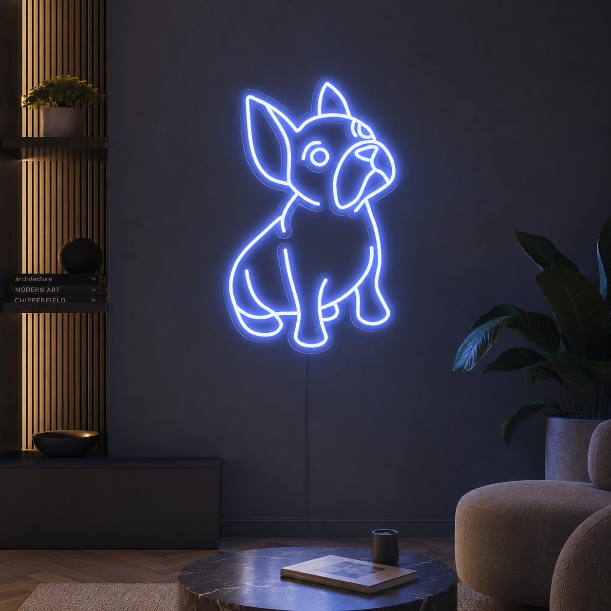 A Dog Laying On The LED Neon Sign - 04 Size Image