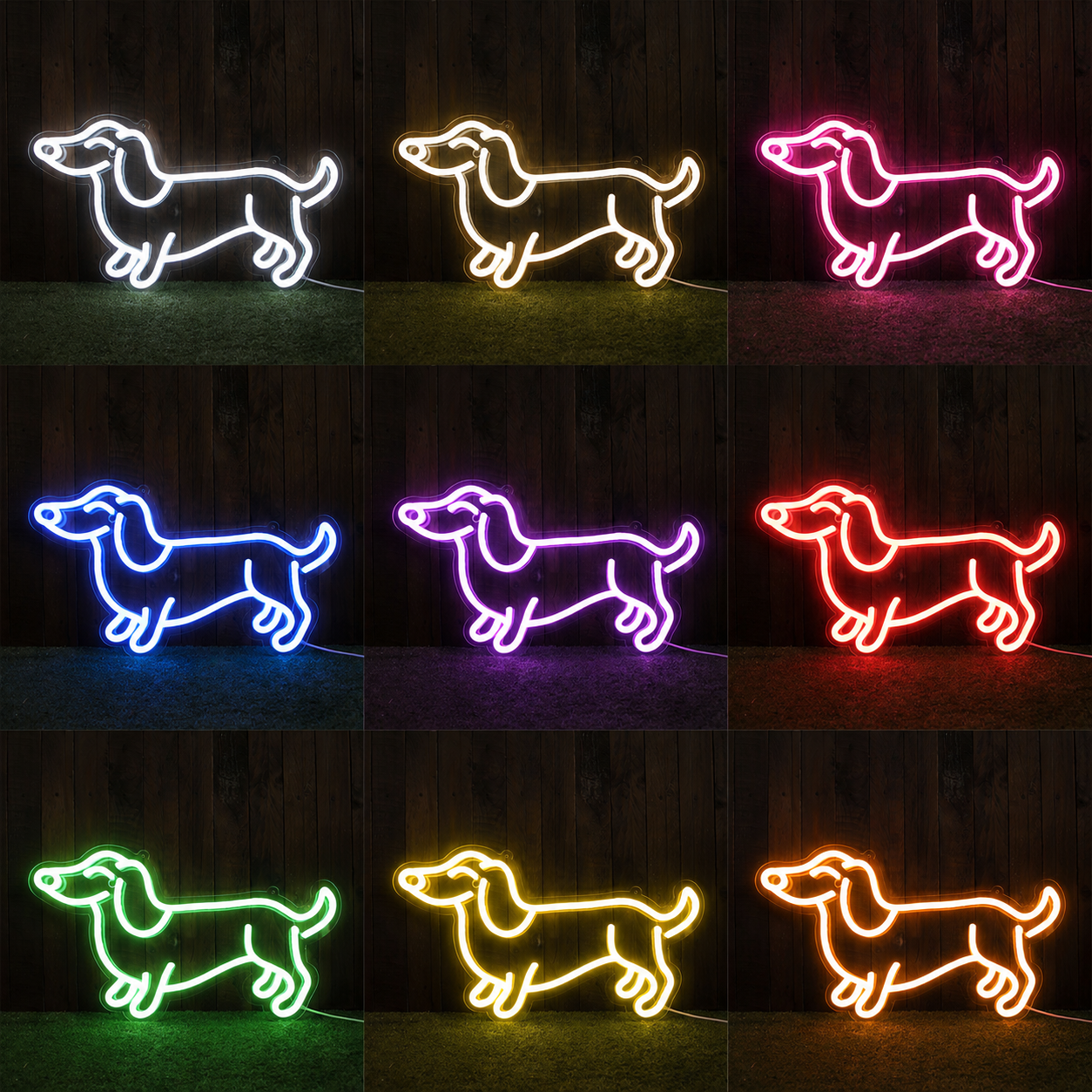 A Dog Shaped LED Neon Sign - 05 Color Grid