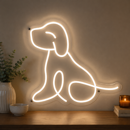 A Dog Sitting LED Neon Sign - 01 Original Product Image