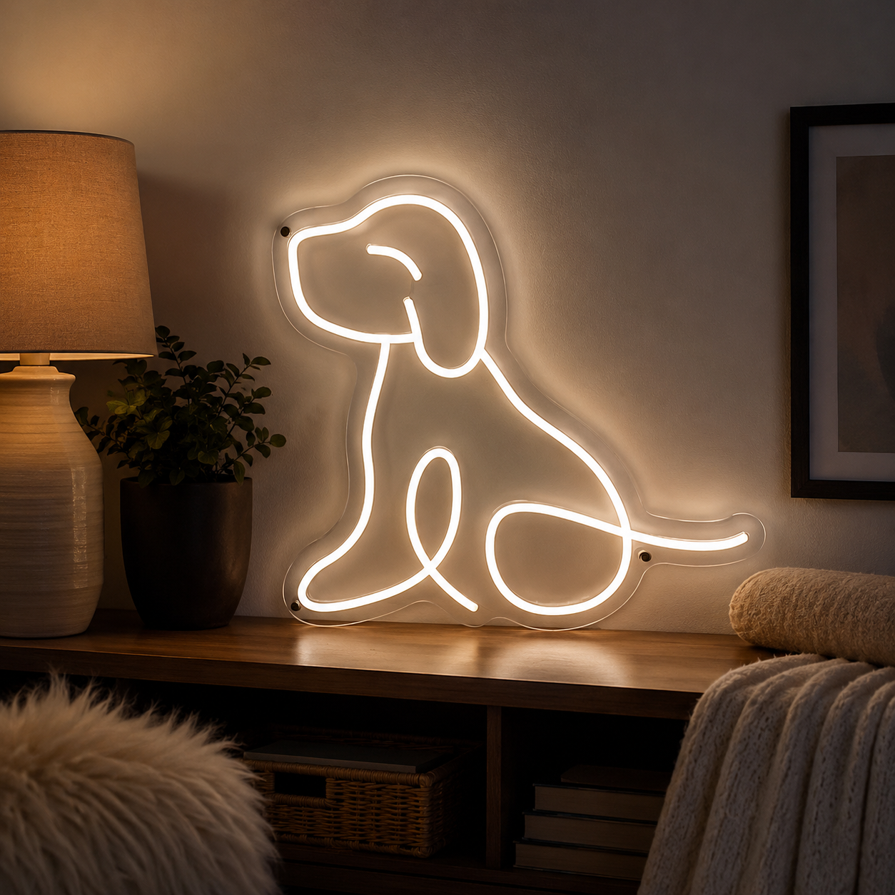 A Dog Sitting LED Neon Sign - 02 High-Converting Product Image