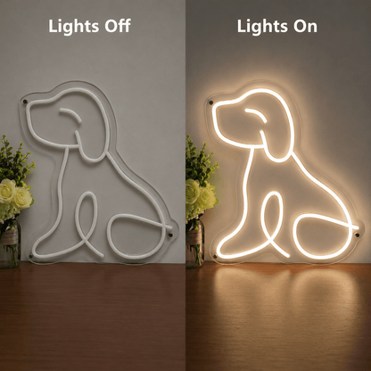 A Dog Sitting LED Neon Sign - Shineneon