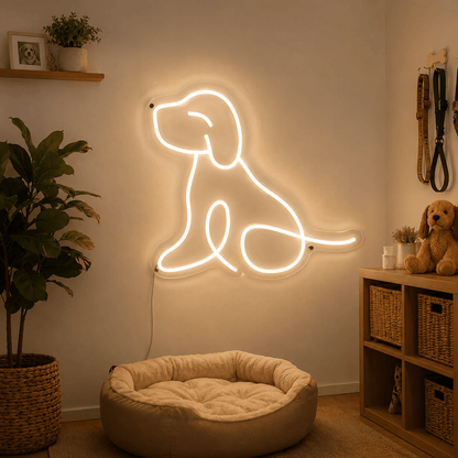 A Dog Sitting LED Neon Sign - Shineneon
