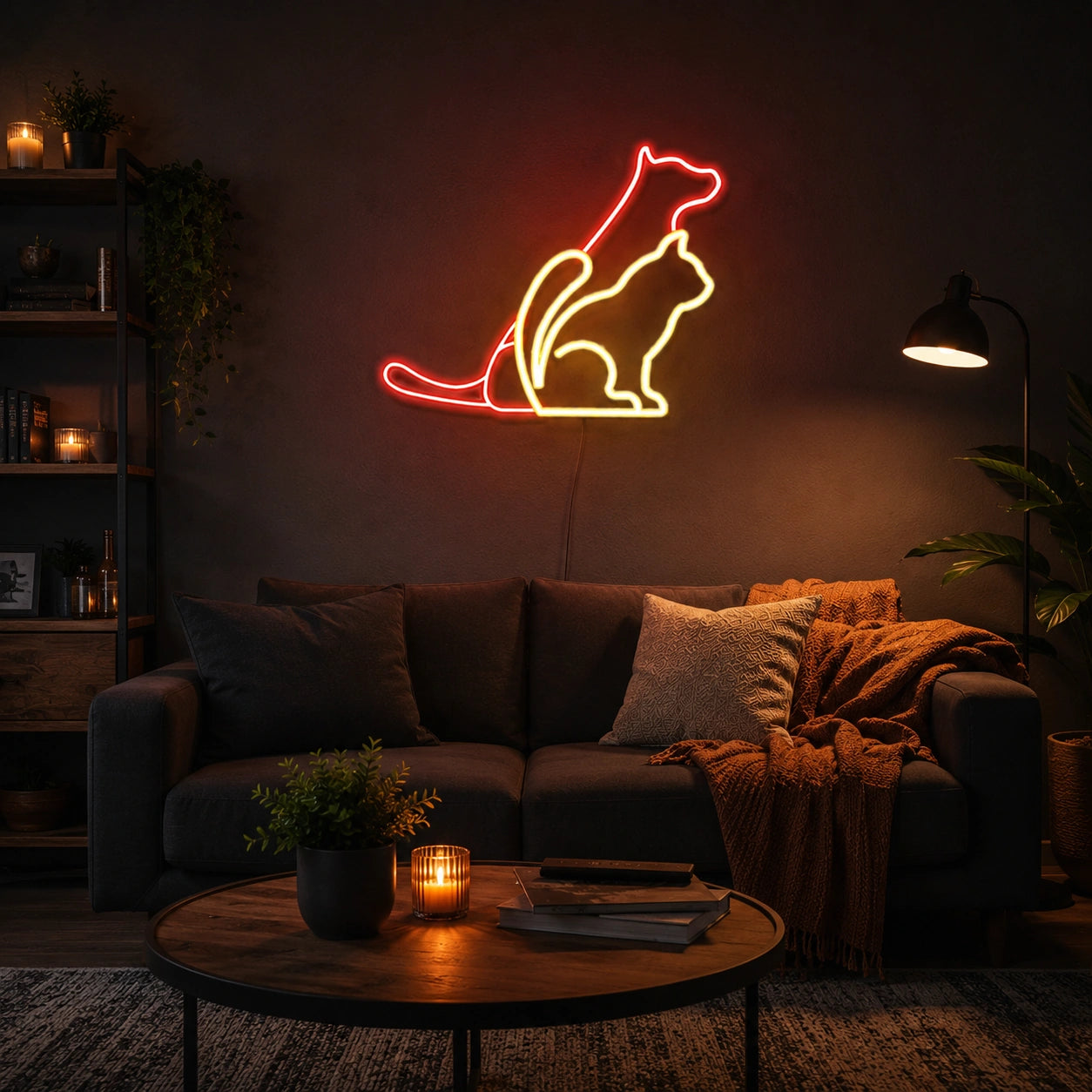 A Dog Sitting On Top LED Neon Sign - 03 Real Lifestyle Scene