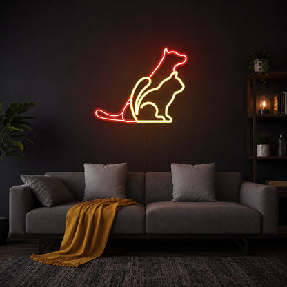A Dog Sitting On Top LED Neon Sign - 04 Size Image