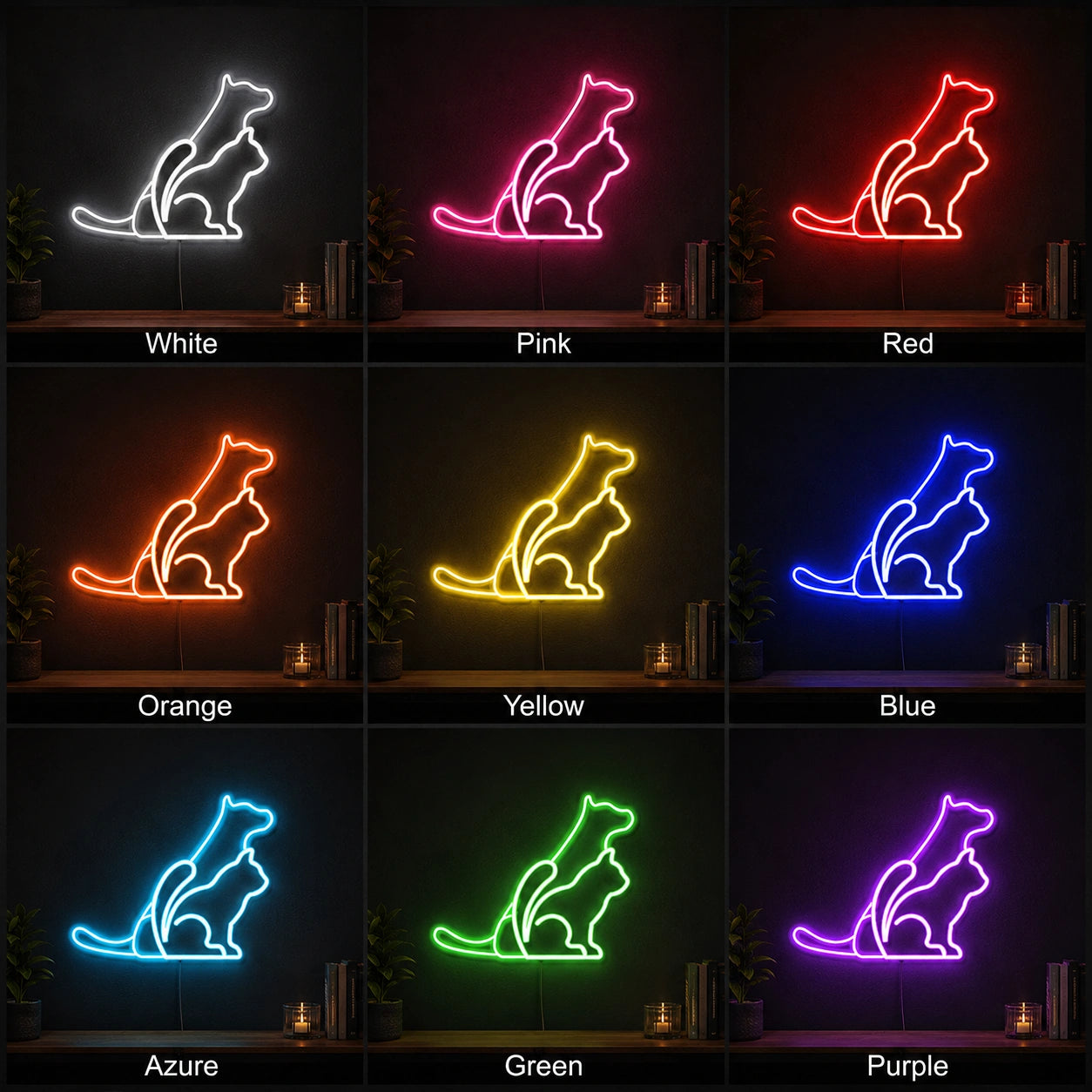 A Dog Sitting On Top LED Neon Sign - 05 Color Grid