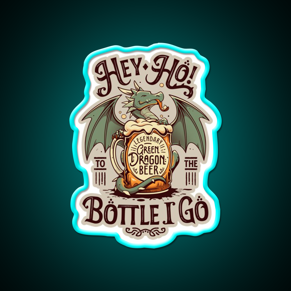 A Dragons Pint Cute Beer Drinker Beer Bar Decor Led Neon Sign Rgb Color - Size and dimension reference