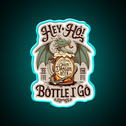 A Dragons Pint Cute Beer Drinker Beer Bar Decor Led Neon Sign Rgb Color - Size and dimension reference