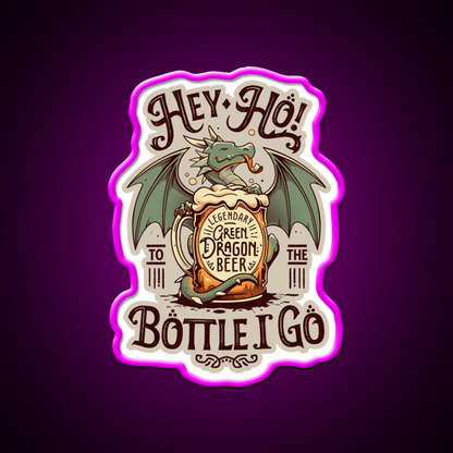 A Dragons Pint Cute Beer Drinker Beer Bar Decor Led Neon Sign Rgb Color - Neon sign mounted on wall in room