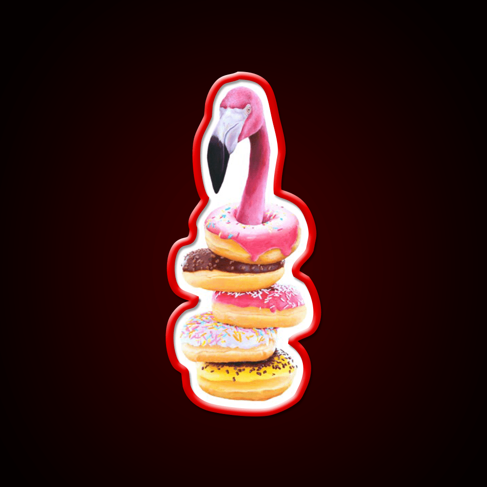 A Famished Flamingo Snack Food Led Neon Sign Rgb Color - Shineneon