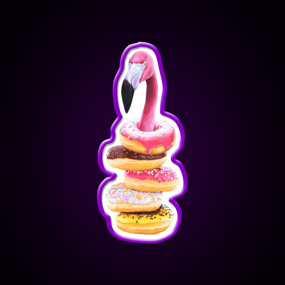 A Famished Flamingo Snack Food Led Neon Sign Rgb Color - Shineneon