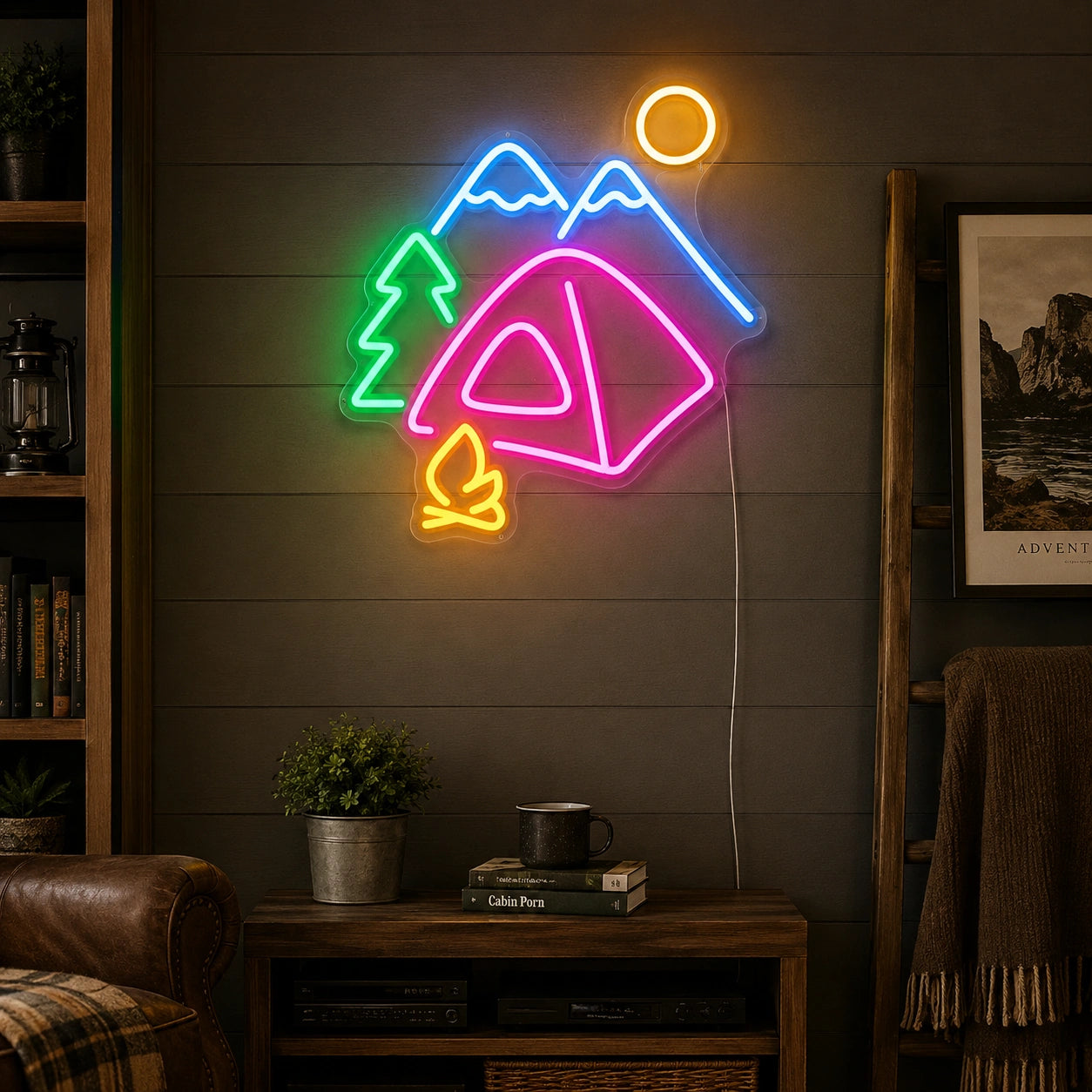 A Frame Cabin Neon Sign LED Neon Sign real lifestyle scene