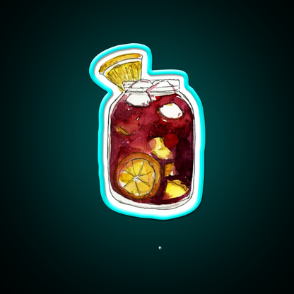A Full Mason Jar Of Sangria Cocktail Bar Decor Led Neon Sign Rgb Color - Size and dimension reference