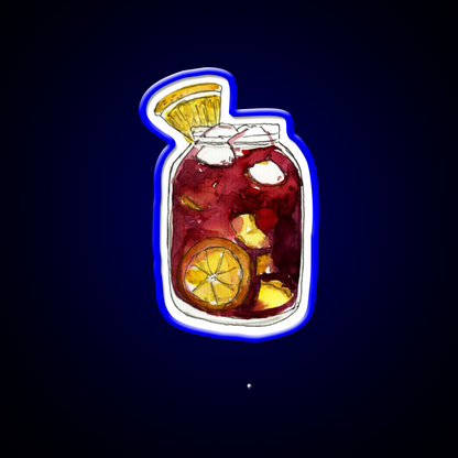 A Full Mason Jar Of Sangria Cocktail Bar Decor Led Neon Sign Rgb Color - LED neon sign view 5
