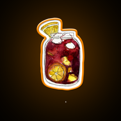 A Full Mason Jar Of Sangria Cocktail Bar Decor Led Neon Sign Rgb Color - LED neon sign view 6