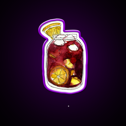A Full Mason Jar Of Sangria Cocktail Bar Decor Led Neon Sign Rgb Color - LED neon sign view 9