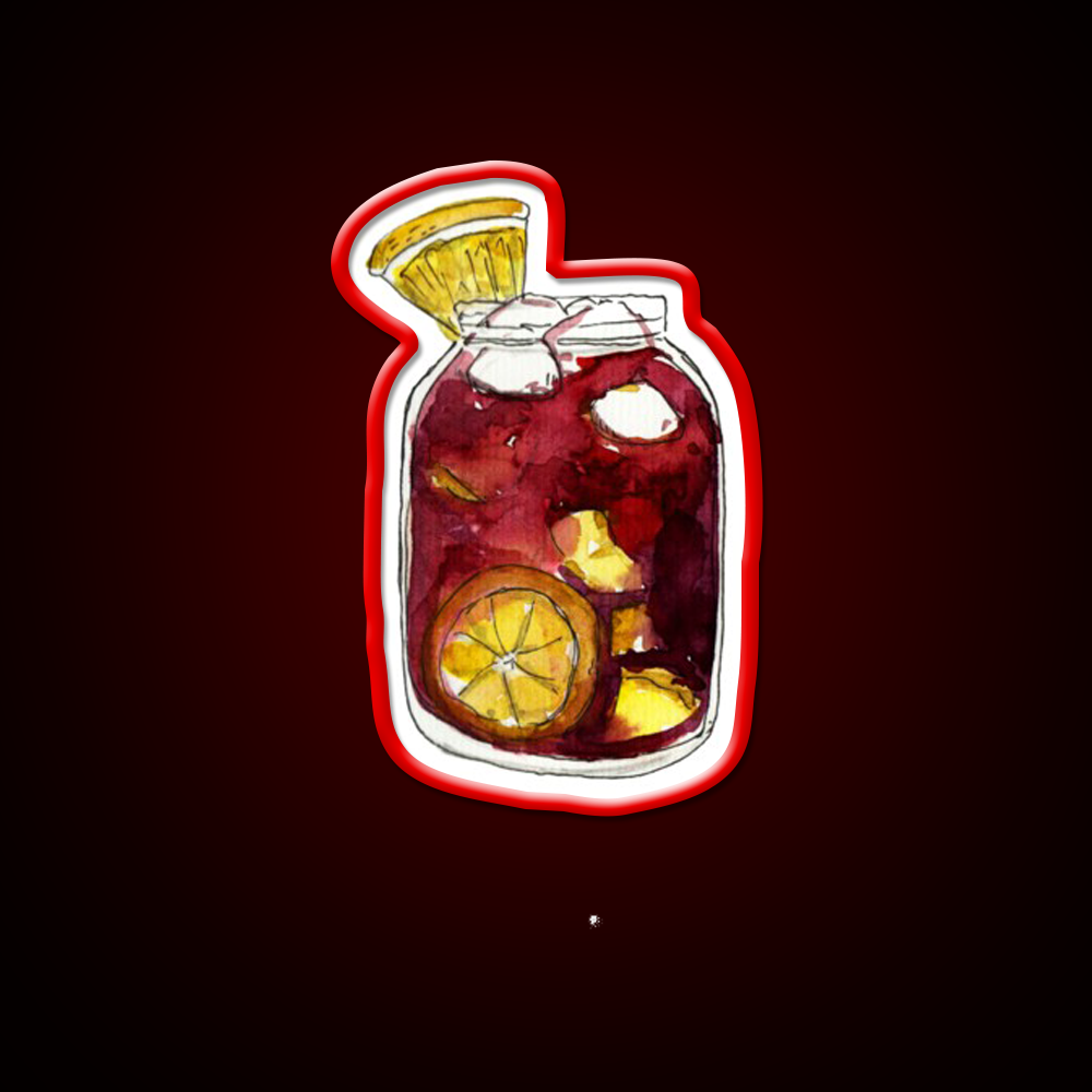 A Full Mason Jar Of Sangria Cocktail Bar Decor Led Neon Sign Rgb Color - LED neon sign view 10
