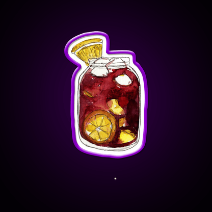 A Full Mason Jar Of Sangria Cocktail Bar Decor Led Neon Sign Rgb Color - Shineneon
