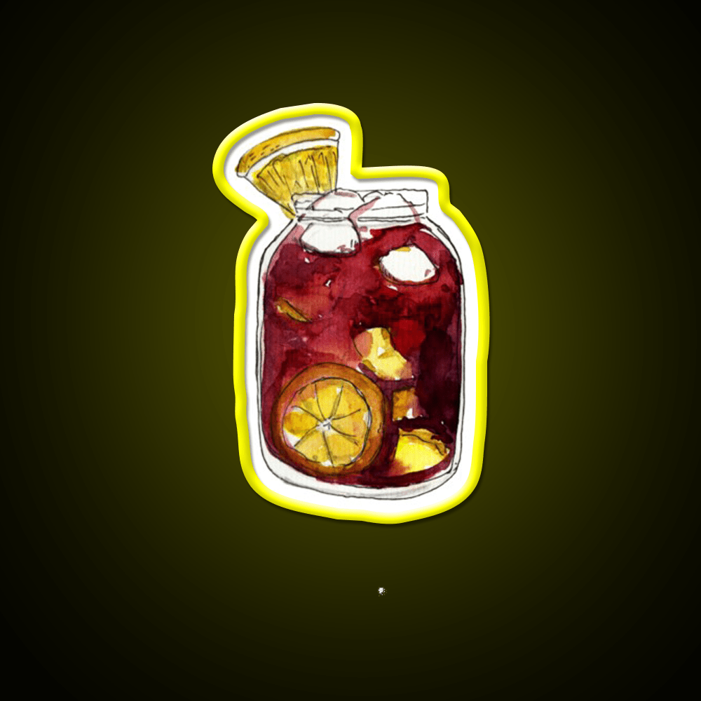 A Full Mason Jar Of Sangria Cocktail Bar Decor Led Neon Sign Rgb Color - Shineneon