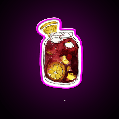 A Full Mason Jar Of Sangria Cocktail Bar Decor Led Neon Sign Rgb Color - Shineneon