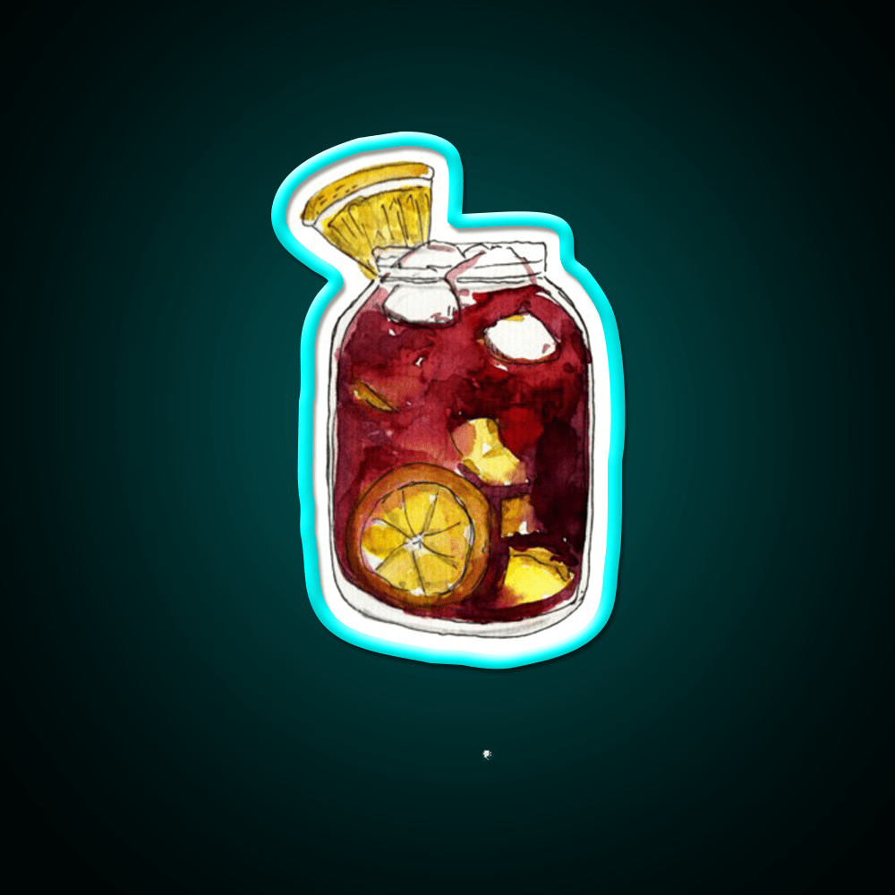 A Full Mason Jar Of Sangria Cocktail Bar Decor Led Neon Sign Rgb Color - Shineneon