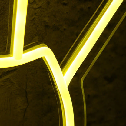 A Hand Holding Books Yellow Led Neon Sign - Shineneon