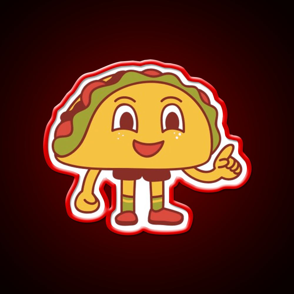 A Human Taco Led Neon Sign Mexican Food Sign Rgb Color - Shineneon