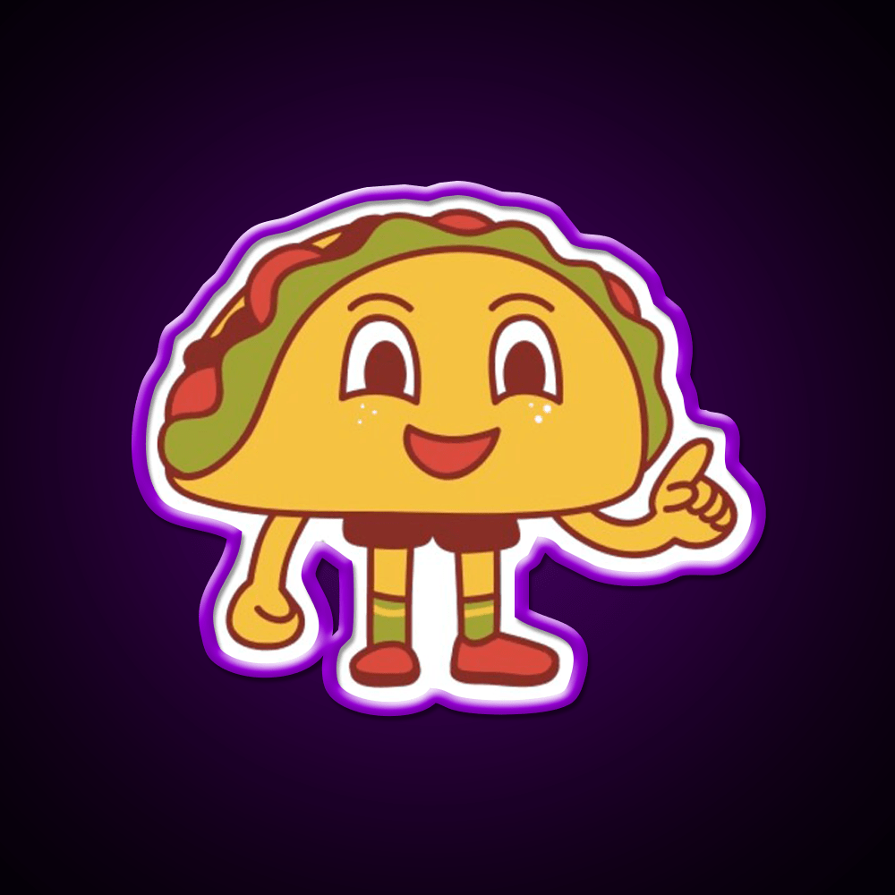 A Human Taco Led Neon Sign Mexican Food Sign Rgb Color - Shineneon