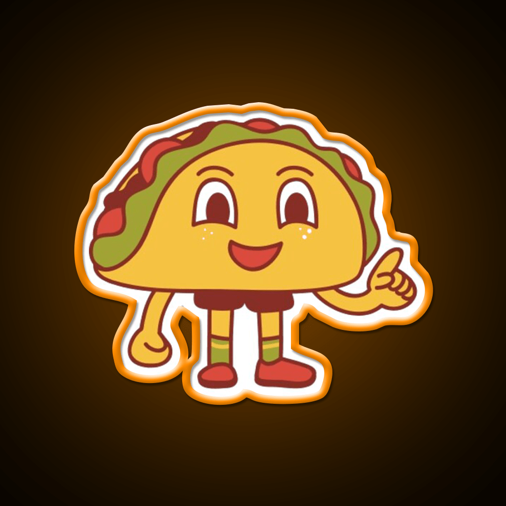 A Human Taco Led Neon Sign Mexican Food Sign Rgb Color - Shineneon