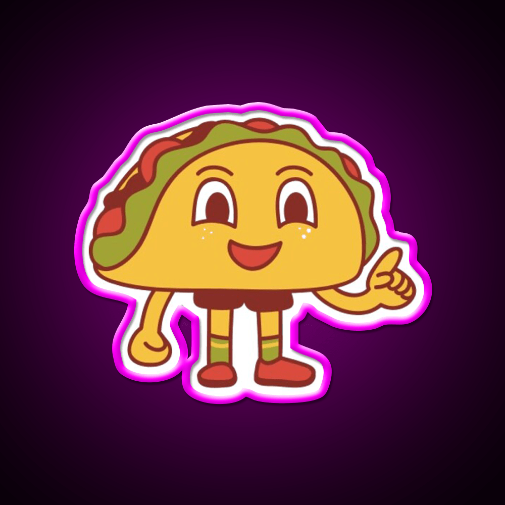 A Human Taco Led Neon Sign Mexican Food Sign Rgb Color - Shineneon