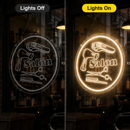 A In Front LED Neon Sign - 06 Day Night Comparison