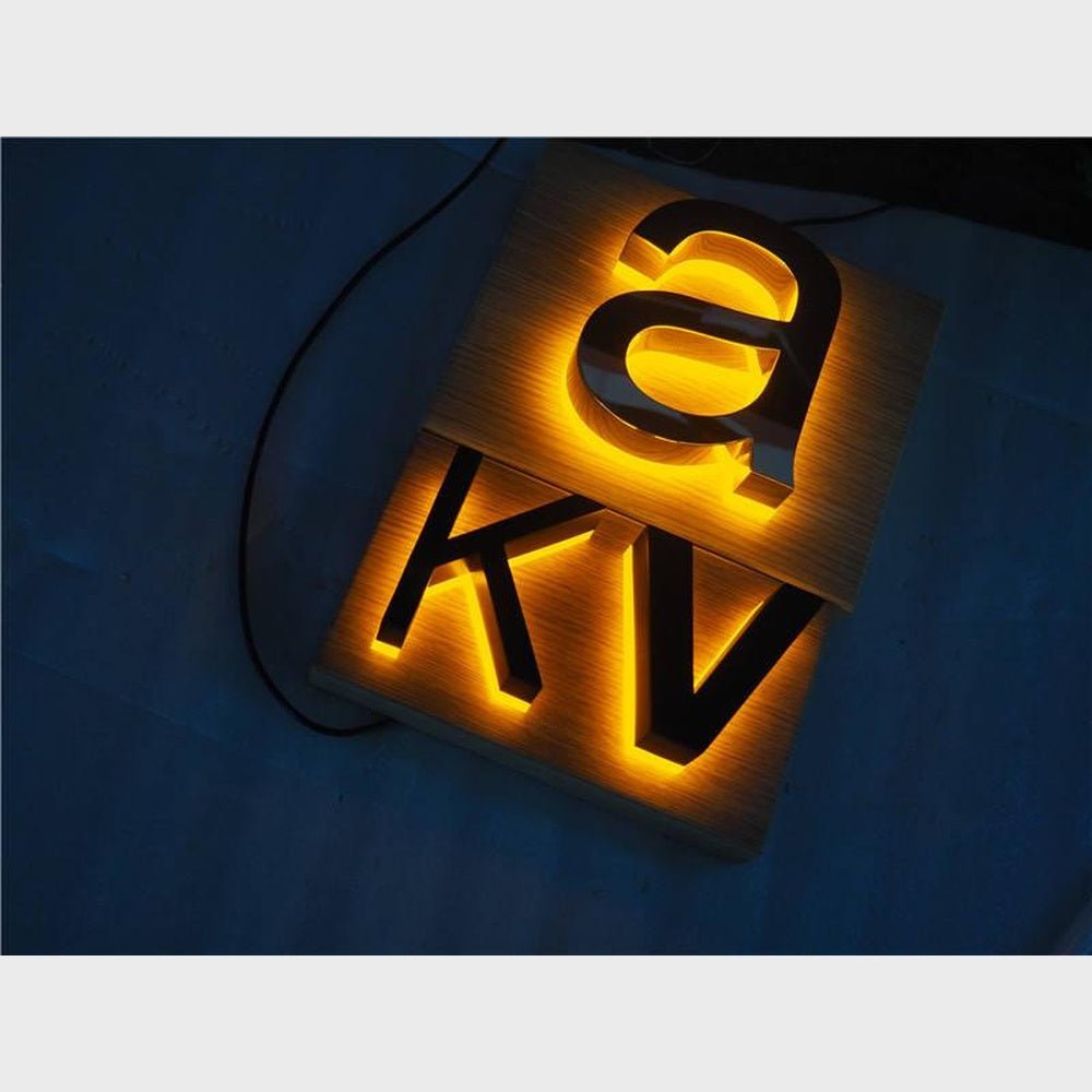 A Kv 3D Metal Backlit Letters Business Led Sign - Shineneon