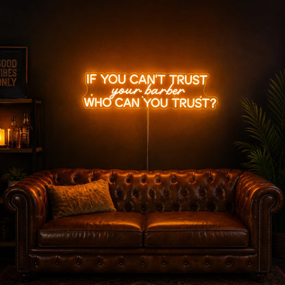 A Leather Couch With A LED Neon Sign - 01 Original Product Image