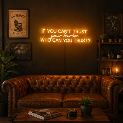 A Leather Couch With A LED Neon Sign - 03 Real Lifestyle Scene