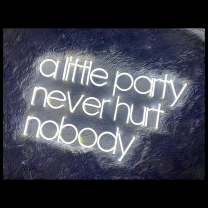 A Little Party White Led Neon Sign For Home Bar Party Decor | Shineneon