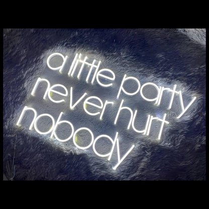 A Little Party White Led Neon Sign For Home Bar Party Decor | Shineneon
