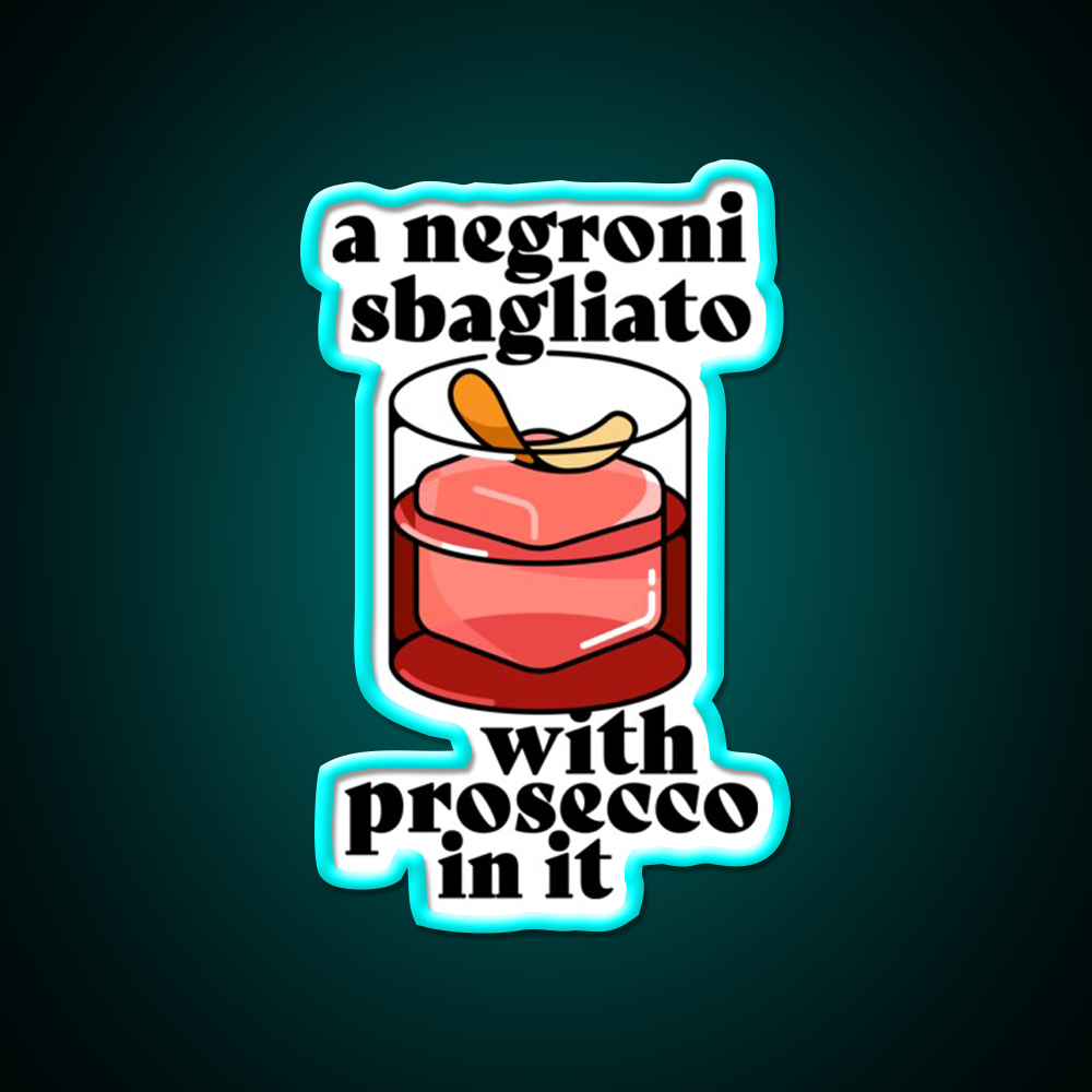 A Negroni Sbagliato Prosecco In It Cocktail Bar Decor Led Neon Sign Rgb Color - Size and dimension reference