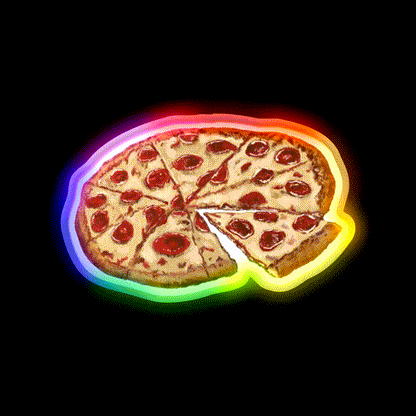 A Pepperoni Cheese Pizza Fast Food Led Neon Sign For Burger Place Rgb Color