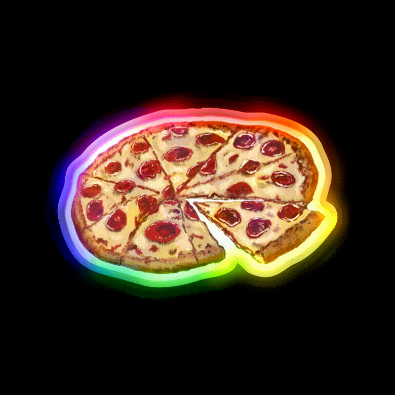 A Pepperoni Cheese Pizza Fast Food Led Neon Sign For Burger Place Rgb Color