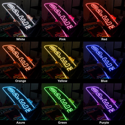A Person Is Holding Up LED Neon Sign - 05 Color Grid