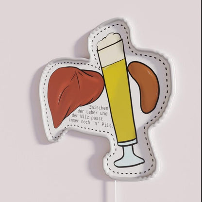 A Pilsner Still Fits Between Liver And Spleen Rgb Led Neon Sign - Shineneon