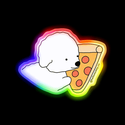 A Pizza My Heart Snack Food Led Neon Sign Rgb Color - LED neon sign close-up detail