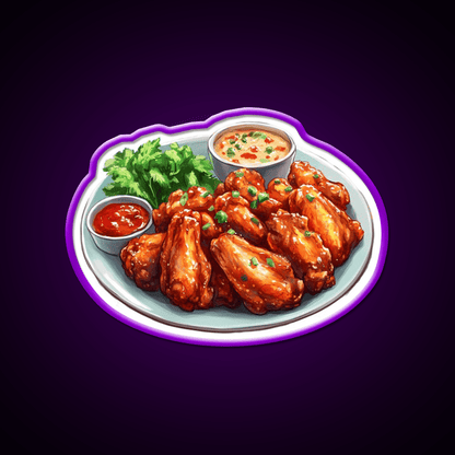 A Plate Of Chicken Wings Fast Food Led Neon Sign For Burger Place Rgb Color - Shineneon