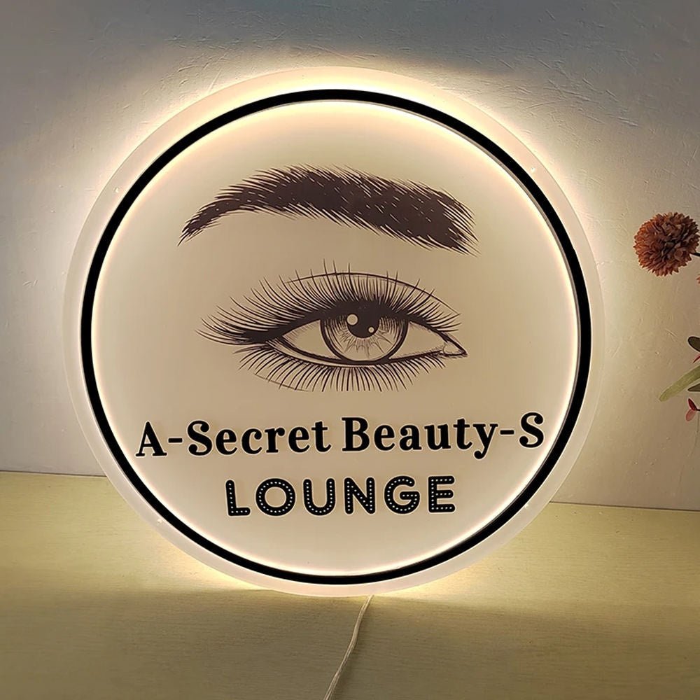 A Secret Beauty S Lounge Acrylic Business Logo Sign - Shineneon