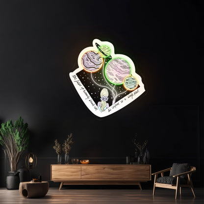 A Single Planet Multicolor Woman Artwork Unique Custom Neon Light Sign - Shineneon