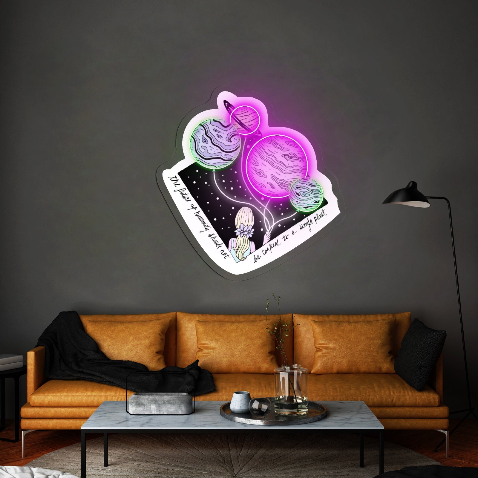 A Single Planet Multicolor Woman Artwork Unique Custom Neon Light Sign - Shineneon