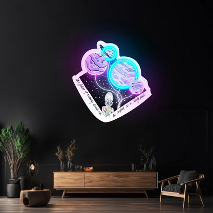 A Single Planet Multicolor Woman Artwork Unique Custom Neon Light Sign