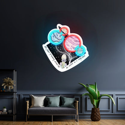 A Single Planet Multicolor Woman Artwork Unique Custom Neon Light Sign