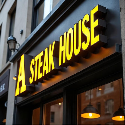 A Steak House 3D Frontlit Channel Letters Led Light Sign - Shineneon